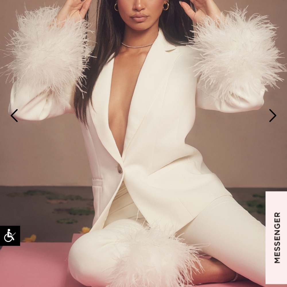 House of CB IMAN Ivory Blazer and FAE Pants (Suit)